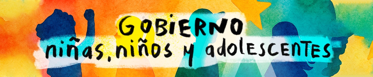 Gobierno para niños y niñas, salen siluetas de niñas y niños jugando