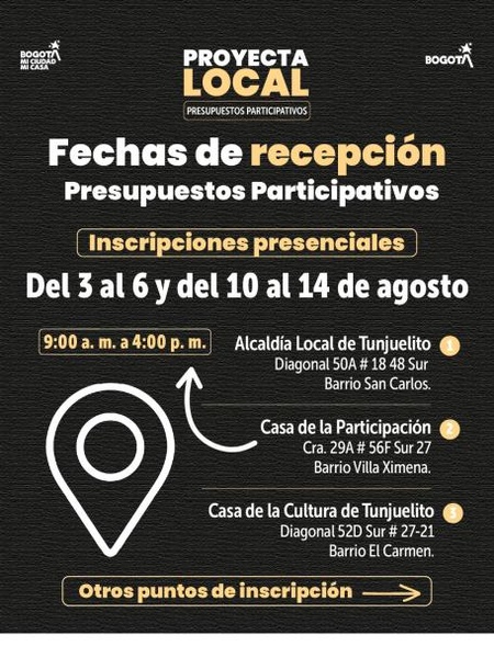 Fotografía relacionada con: Inició la recepción de propuestas para los Presupuestos Participativos 2026 en Tunjuelito.
