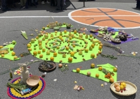 Foto de las ofrendas en los juegos ancestrales