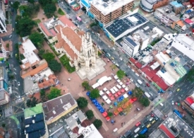 Foto aérea de la plaza de Lourdes en Bogotá