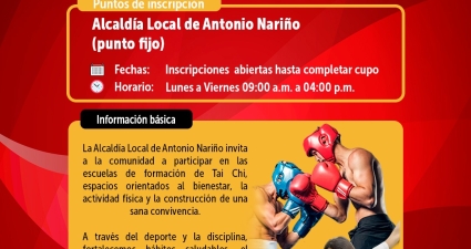 Inscripciones Escuela de Boxeo y Tai Chi