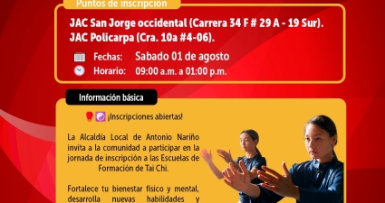 Jornada de inscripción de Escuela de Tai Chi