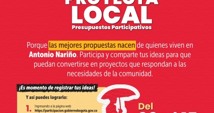 Proyecta Local , registro de propuestas en Antonio Nariño