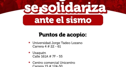 Bogotá se solidariza ante el sismo