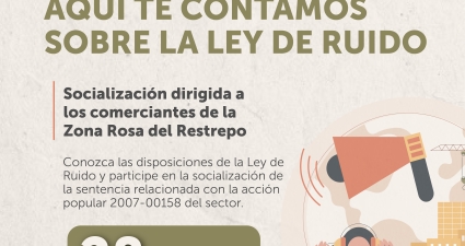 Alcaldía Local de Antonio Nariño socializará la Ley de Ruido con comerciantes de la Zona Rosa del Restrepo
