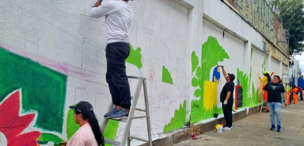 Jornada de recuperación y embellecimiento transforma el entorno del Hospital Santa Clara en Antonio Nariño.