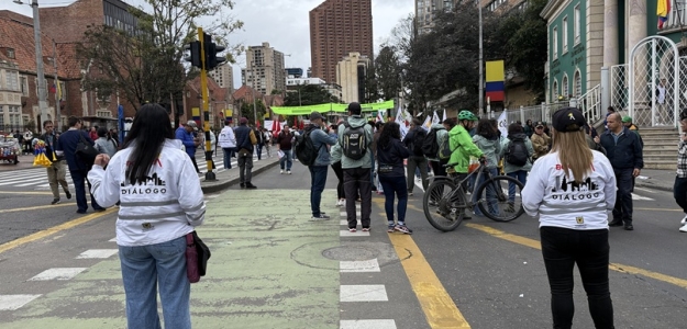 Gestoras de Diálogo acompañando movilización
