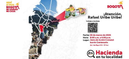 Mapa de Bogotá apuntando a Rafael Uribe Uribe