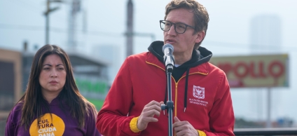 Gustavo Quintero, Secretario Distrial de Gobierno dirigiéndose a la audiencia 