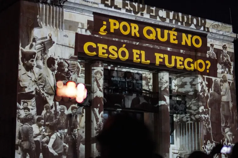 Foto de parte del videomaping de la exposición.
