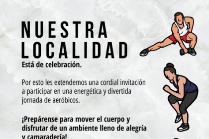 Imagen informativa sobre jornada de aeróbicos en el Voto nacional el 29 de marzo a las 10:00am