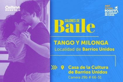 Invitación a los salones de baile de tango y milonga en Barrios Unidos