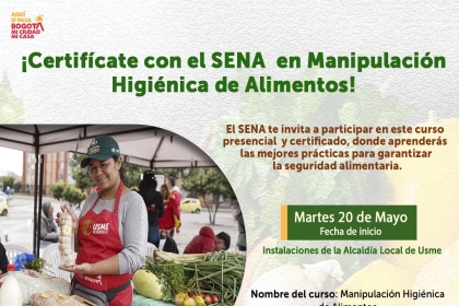 Certificación de manipulación de alimentos con el SENA