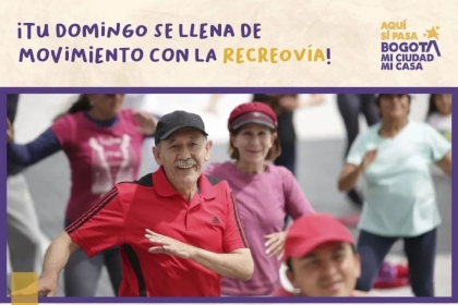 ¡Este domingo prepárate para moverte con toda la energía de la Recreovía! Ven con tu familia, amigos o en solitario y disfruta de clases grupales con música, nuevas tendencias y muchísima alegría.