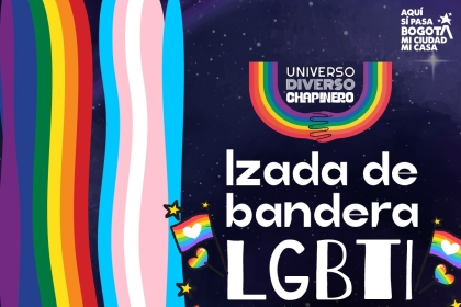 Pieza gráfica de invitación a evento izada de bandera