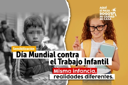 pieza de invitación a la sensibilización sobre el  Dia Mundial contra el Trabajo Infantil.