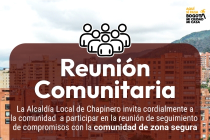 Pieza gráfica sobre reunión comunitaria