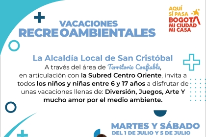 Vacaciones con la Alcaldia Local de San Cristóbal en el Parque Las Brisas 