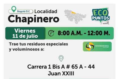 Pieza sobre ecopunto en Chapinero