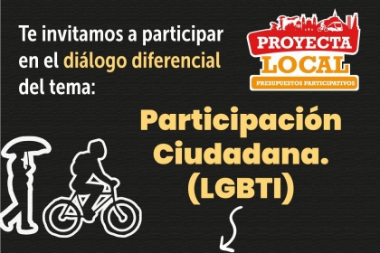 Te invitamos a participar en el diálogo diferencial del tema: Participación Ciudadana (LGBTI).