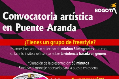 Convocatoria en Puente Aranda para grupos de freestyle de mínimo 5 integrantes, con presentaciones de 30 minutos que promuevan la reflexión sobre la violencia de género, abierta del 26 de septiembre al 6 de octubre.
