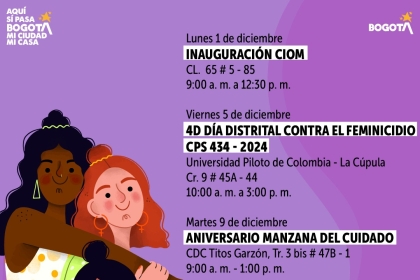 Pieza de actividades de mujeres en Chapinero