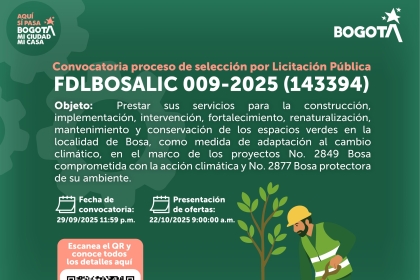 Convocatoria proceso de selección por mínima cuantía FDLBOSAMC 014-2025