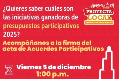 Iniciativas ganadoras de presupuestos participativos 2025