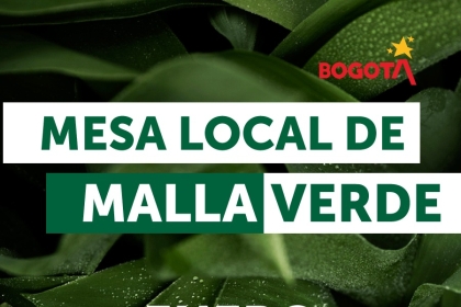 Mesa local de malla verde