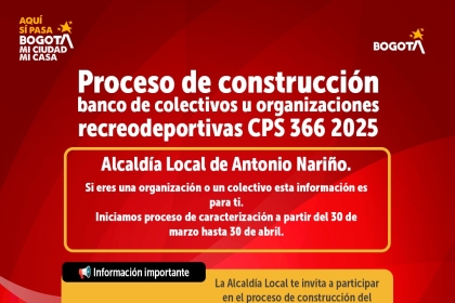 Proceso de construcción banco de colectivos u organizaciones recreodeportivas CPS 366 2025