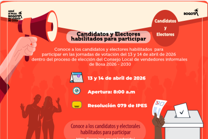 Elección del Consejo Local de vendedores informales de Bosa 2026 - 2030.