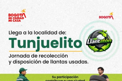 Llega a la localidad de: Tunjuelito Jornada de recolección y disposición de llantas usadas.