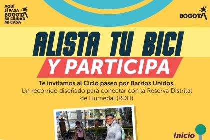 Invitación al ciclo paseo por Barrios Unidos