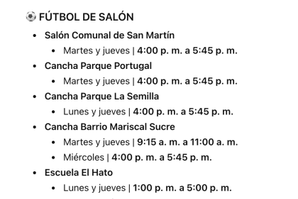 Invitación Escuelas de Formación Deportiva