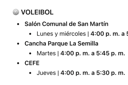 Invitación Escuelas de Formación Deportiva