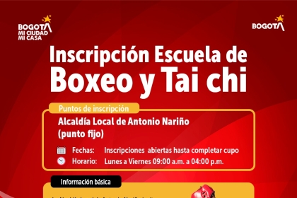 Inscripciones Escuela de Boxeo y Tai Chi