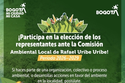 Las grandes transformaciones ambientales comienzan con ciudadanos comprometidos.  ✅Si trabajas por la protección de los recursos naturales, lideras iniciativas ambientales o haces parte de una organización, colectivo o proceso ambiental en Rafael Uribe Uribe, este es el momento de dar un paso más y representar a tu comunidad.  👇Postúlate para integrar la Comisión Ambiental Local y contribuye a la construcción de una localidad más sostenible, participativa y comprometida con el cuidado del ambiente.  Conoce