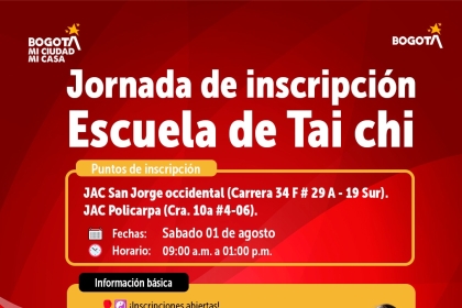 Jornada de inscripción de Escuela de Tai Chi