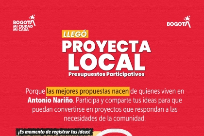 Proyecta Local , registro de propuestas en Antonio Nariño