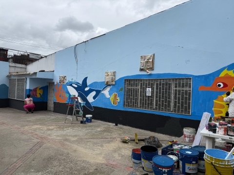 Imagen del proceso de embellecimiento del parque María Eugenia