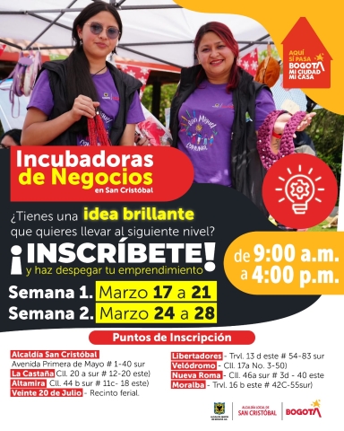 ¡Impulsa tu negocio! ¿Tienes una idea genial? Llévala al siguiente nivel con las Incubadoras de Negocios en San Cristóbal