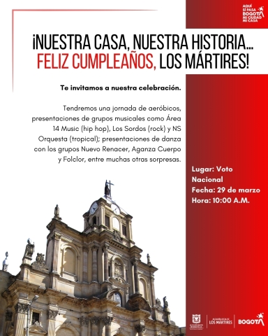 Invitación formal de la celebración de cumpleaños de la localidad de Los Mártires