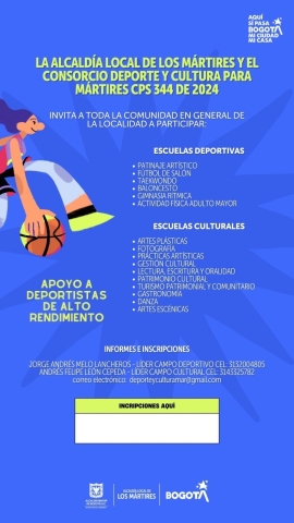 Imagen informativa sobre convocatoria para las inscripciones en las escuelas de formación