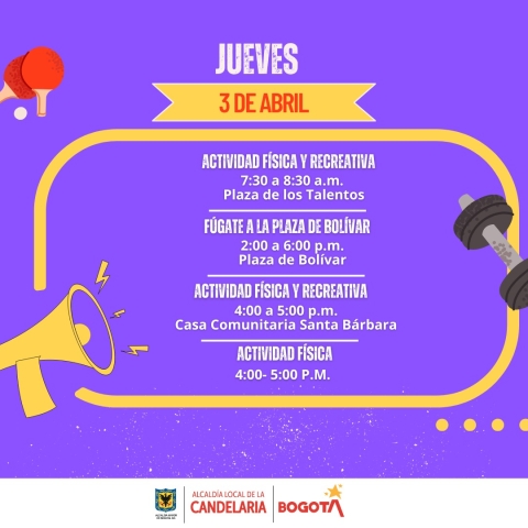Eventos deportivos, jueves 3 de abril 2025