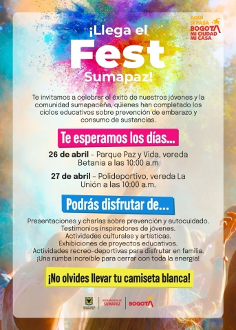 Invitación al Fest Sumapaz. 
