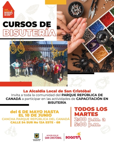 Cursos de Bisutería en el Parque República de Canada y San Martín de Loba