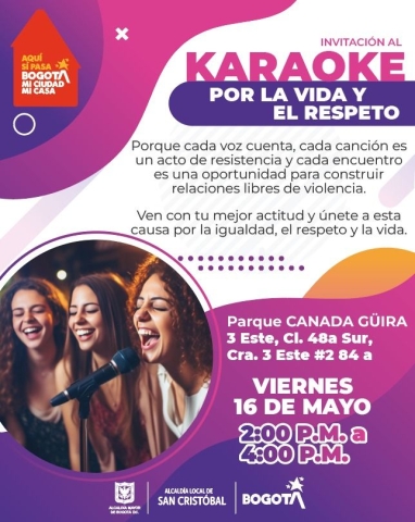 INVITACIÓN AL KARAOKE POR LA VIDA Y EL RESPETO