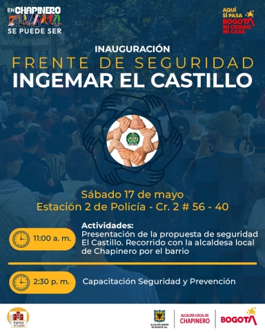 Pieza gráfica sobre Inauguración Frente de Seguridad INGEMAR El Castillo