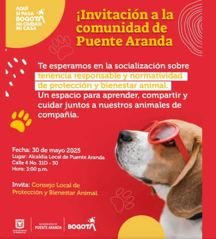 socialización sobre tenencia responsable, normatividad y bienestar animal.
