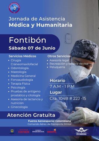 imagen de invitación a la jornada medica humanitaria que se realizara el sábado 7 de junio. 